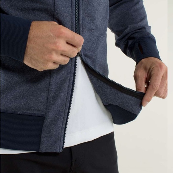 Lululemon Post Gravity Jacket Mens Size XL Blue Heathered Inkwell Luon - Picture 2 of 14